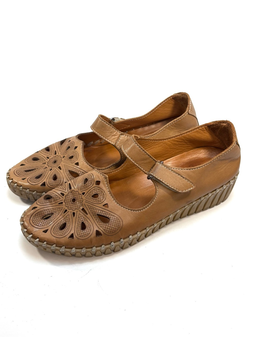 Molly Bessa Tan Leather Mary Jane Loafers | 40 - Picture 10 of 10